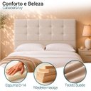 Ver imagem 2 de Cabeceira Ivy Casal 140cm Suede Capitonê para Quarto Moderna