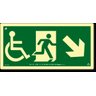 PLACA SAÍDA DE EMERGÊNCIA CADEIRANTE SETA DIREITA BAIXO FOTOLUMINESCENTE S39-D - 1