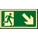 Ver imagem 1 de PLACA ROTA DE FUGA PICTOGRAMA E SETA DIRETA BAIXO FOTOLUMINESCENTE S6