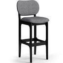 Ver imagem 3 de Kit 6 Banquetas Alta Bar Cozinha Sala Jantar Fixa Betta L02 Preto Linho Cinza Escuro - Lyam Decor