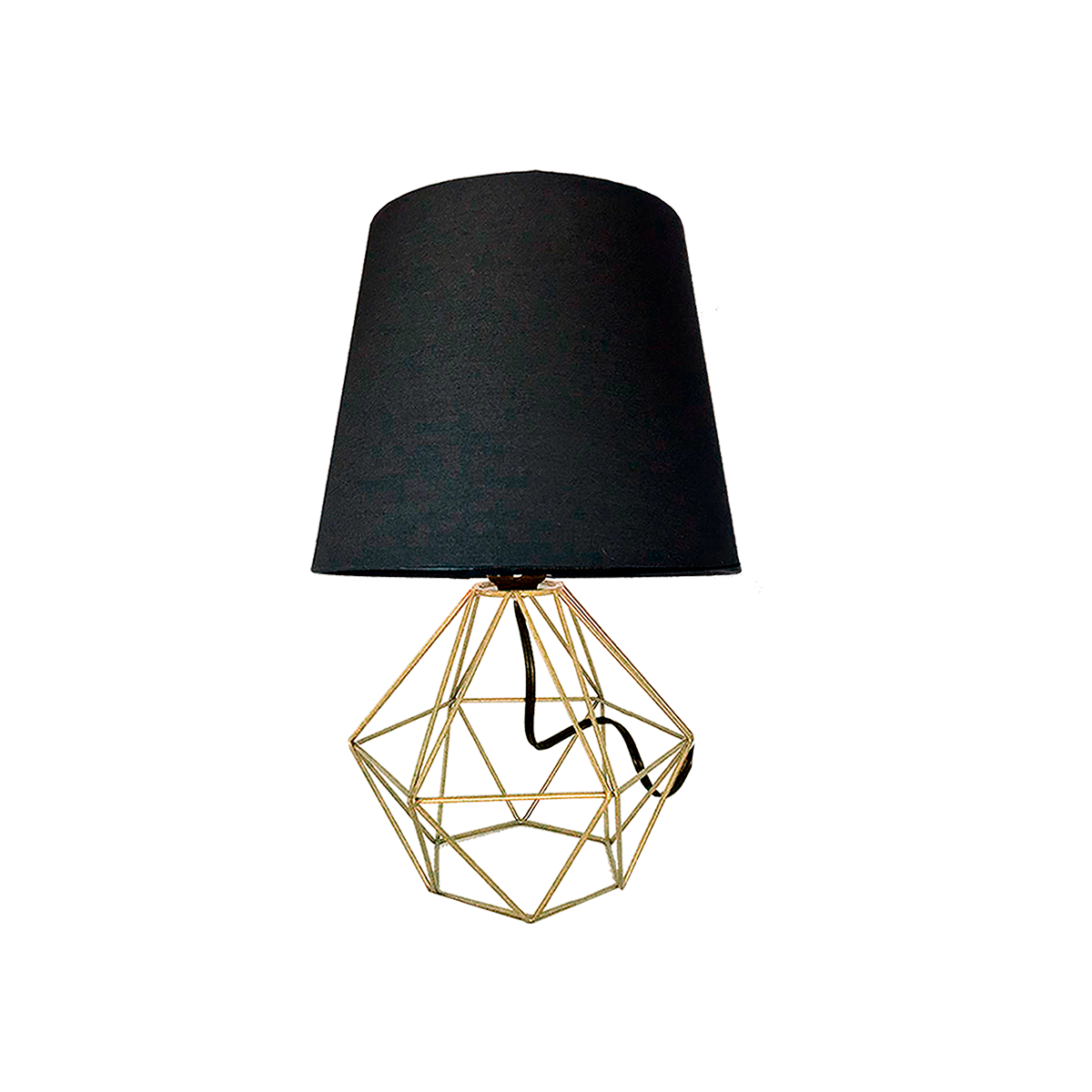 LUMINÁRIA ABAJUR DIAMANTE RETRO VINTAGE RUSTICO DOURADO FL MadeiraMadeira
