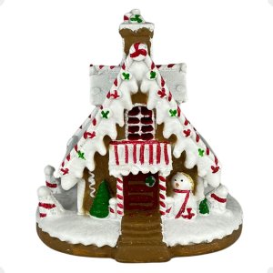 Decoração Natalina Resina Casinha Candy Color Lar Doce Luxo