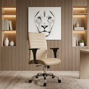 Ver imagem 1 de Cadeira Escritório Ergonômica Nr17 Apoio Lombar Giratória Couro Sintético