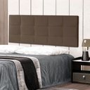 Ver imagem 3 de Cabeceira Painel Casal 1,40m Roma Suede Marrom