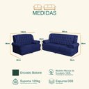Ver imagem 3 de Conjunto de Sofá 2,00 X 1,50m 3 e 2 Lugares Suede Filadélfia Azul