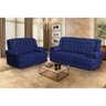 Conjunto de Sofá 2,00 X 1,50m 3 e 2 Lugares Suede Filadélfia Azul - 1