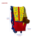 Ver imagem 3 de Mochila Infantil Escolar Ursinho Rodinha Amarela e Vermelha