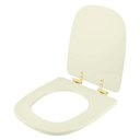 Ver imagem 2 de Assento Sanitário com Amortecedor Ibiza Biscuit para Vaso Incepa com Ferragem Dourada