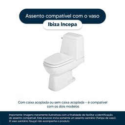 Assento Sanitário com Amortecedor Ibiza Biscuit para Vaso Incepa com Ferragem Dourada - 4