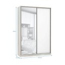 Ver imagem 3 de Guarda-roupa Solteiro Luciane 2 Portas de Correr 3 Gavetas Prime Plus Alumínio com Espelho 160 Cm