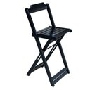 Ver imagem 4 de Kit Mesa Bistrô De Madeira Dobrável Com 3 Banquetas - Preto