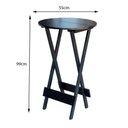 Ver imagem 2 de Kit Mesa Bistrô De Madeira Dobrável Com 3 Banquetas - Preto