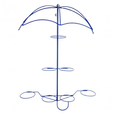 Suporte Plantas Guarda Chuva Azul 7 Vasos