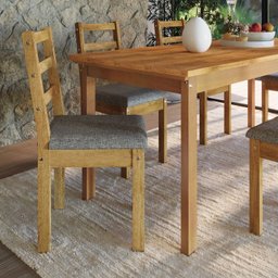 Conjunto para Jardim Madeira Maciça 160x80cm 1 Mesa 6 Cadeiras Assento Estofado Itália - 6