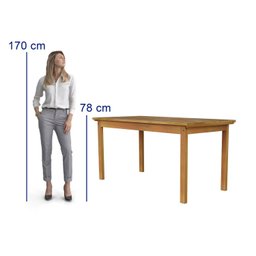 Conjunto para Jardim Madeira Maciça 160x80cm 1 Mesa 6 Cadeiras Assento Estofado Itália - 5