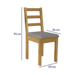 Conjunto para Jardim Madeira Maciça 160x80cm 1 Mesa 6 Cadeiras Assento Estofado Itália - 4