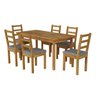 Conjunto para Jardim Madeira Maciça 160x80cm 1 Mesa 6 Cadeiras Assento Estofado Itália - 2