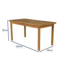 Conjunto para Jardim Madeira Maciça 160x80cm 1 Mesa 6 Cadeiras Assento Estofado Itália - 3