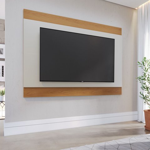 Painel para Tv até 75 Pol 200x140cm Nilo Off White Freijó