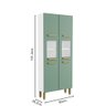 Armário de Aço 6 Portas 2 Vidros Verde Bella Bertolini - 2