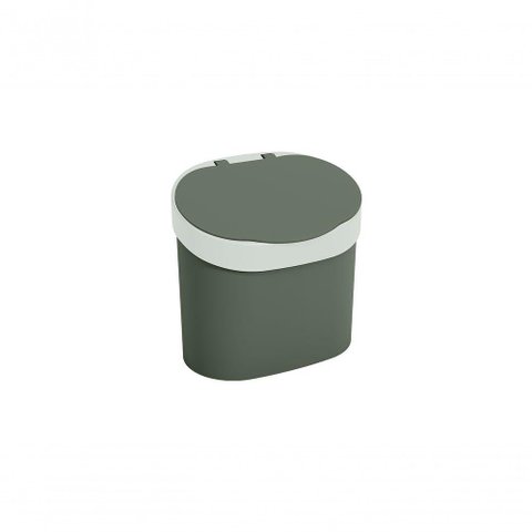 Lixeira com Tampa 4 L Plástico Cor Verde Amazon e Eco Natural Linha Flora Coza Verde Amazônia Coza