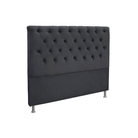 Cabeceira Cama Box Estofada Queen Queen Embaixatriz Plus Suede Cinza - Simbal