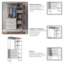 Ver imagem 6 de Closet com 3 Gavetas e 5 Prateleiras Destaques Bege/Arenas/Champanhe