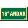 Placa 16 Andar Fotoluminescente S17-16 - 1
