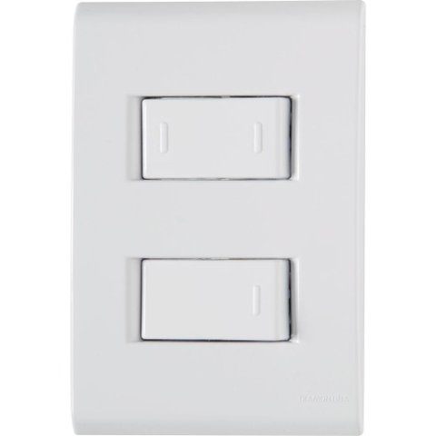 Placa 4x2 + 1 Interruptor Simples e 1interruptor Paralelo 10a 250v - Branco