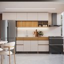 Ver imagem 1 de Cozinha Modulada Completa 5 Peças 9 Portas 4 Gavetas Ripadas Fecho Click 4 Nichos 260cm com Pés 100%