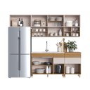 Ver imagem 6 de Cozinha Modulada Completa 5 Peças 9 Portas 4 Gavetas Ripadas Fecho Click 4 Nichos 260cm com Pés 100%