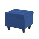 Ver imagem 2 de Kit Recamier Madri 1,40m + 2 Puff Suede Azul Marinho - Inova Decor Inova Decorações Kit Madri