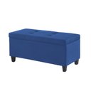 Ver imagem 5 de Kit Recamier Madri 1,40m + 2 Puff Suede Azul Marinho - Inova Decor Inova Decorações Kit Madri