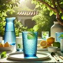 Ver imagem 2 de Copo Acrilico 560ml Martelado Azul Florarte