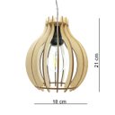 Ver imagem 2 de Lustre Luminária Pendente de Madeira MDF Mod. Bali Cru