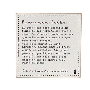 Quadro Box Filho Mamae em Mdf 12x12