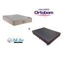 Ver imagem 1 de Cama Box Casal 138 Tecido Sintético Marrom com Colchão Ortobom Airtech Spring Pocket D26 Bege 70x138