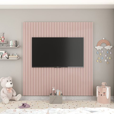 Painel Supremo Slim Ripado 174 cm - Rosa Sonho