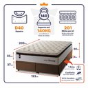 Ver imagem 3 de Conjunto Box Baú Super King New York Marrom 193x203x80 c/ Molas Ensacadas