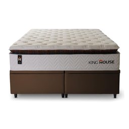 Conjunto Box Baú Super King New York Marrom 193x203x80 c/ Molas Ensacadas - 5