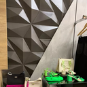 Ver imagem 3 de 12 Placas 3d Pvc Painel Trapézio Revestimento Parede 50x50cm Modelo:preto