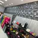 Ver imagem 4 de 12 Placas 3d Pvc Painel Trapézio Revestimento Parede 50x50cm Modelo:preto