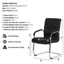 Ver imagem 5 de Kit Cadeiras de Escritório, 1 Cadeira Presidente Munique Big + 2 Fixas Marrom - Waw Design