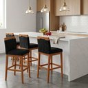 Ver imagem 1 de Kit 4 Banquetas Alta Cozinha Gourmet Conforto Suede:suede Preto