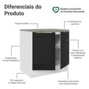 Ver imagem 3 de Balcão de Cozinha 80 Cm 2 Portas Branco/preto Lux Madesa Branco/preto