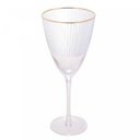 Ver imagem 4 de Jogo 4 Taças de Vinho com Borda Dourada Lines Vidro Transparente 400ml Wolff