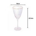 Ver imagem 3 de Jogo 4 Taças de Vinho com Borda Dourada Lines Vidro Transparente 400ml Wolff