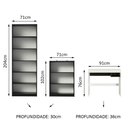 Ver imagem 4 de Escrivaninha Madesa Rubi + Estante 6908 + Estante 6907 - Preto/branco