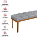 Ver imagem 6 de Recamier Calçadeira Apolo Linho Cinza Solteiro 1,00m Base Madeira Pés Palito