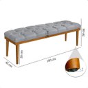 Ver imagem 7 de Recamier Calçadeira Apolo Linho Cinza Solteiro 1,00m Base Madeira Pés Palito